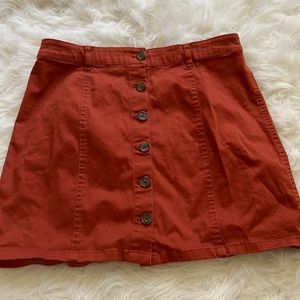 Burnt orange mini skirt